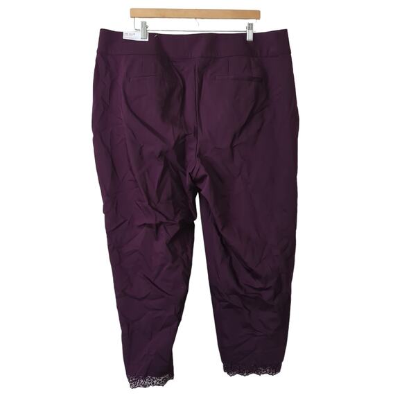 NWT Lane Bryant The Allie Dress Pants Size 22 W Lace Ankle Purple Career Chic - Picture 5 of 6